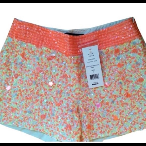 FRENCH CONNECTION SNOWWHITE SEQUIN SHORTS - Picture 4 of 8